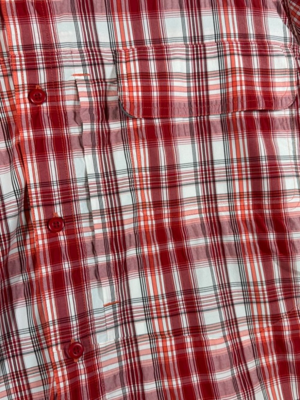 Woolrich Plaid Outdoor Button Down Shirt Red White Hiking Fishing Size XXL - Picture 6 of 14